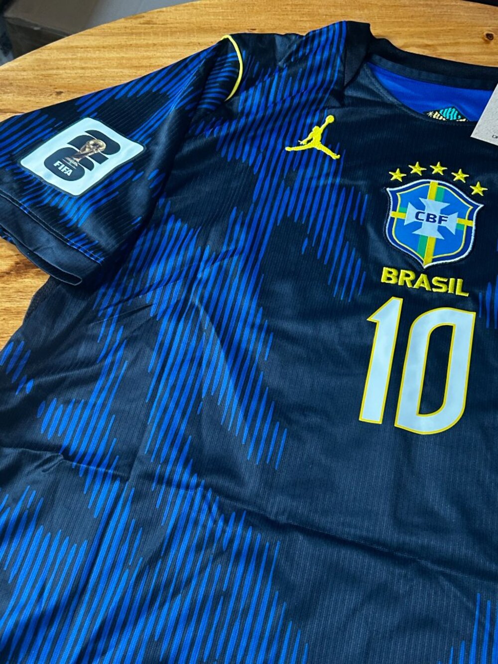 Neymar Jr #10 World Cup Soccer Jersey brazil Blue Men's Sizes - Picture 10 of 12